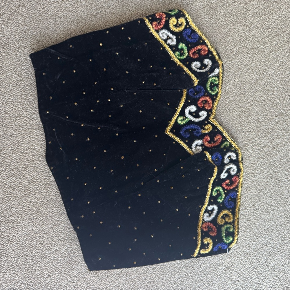Style works velvet with Colorful Embellished corset top